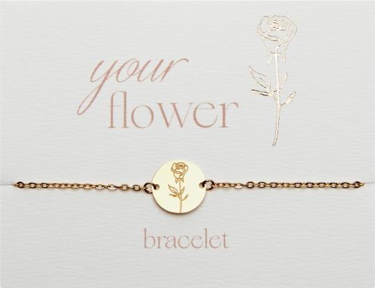 Produktbild HCA Armband - "Your Flower" - Edelstahl vergoldet - Rose (Edelstahl)