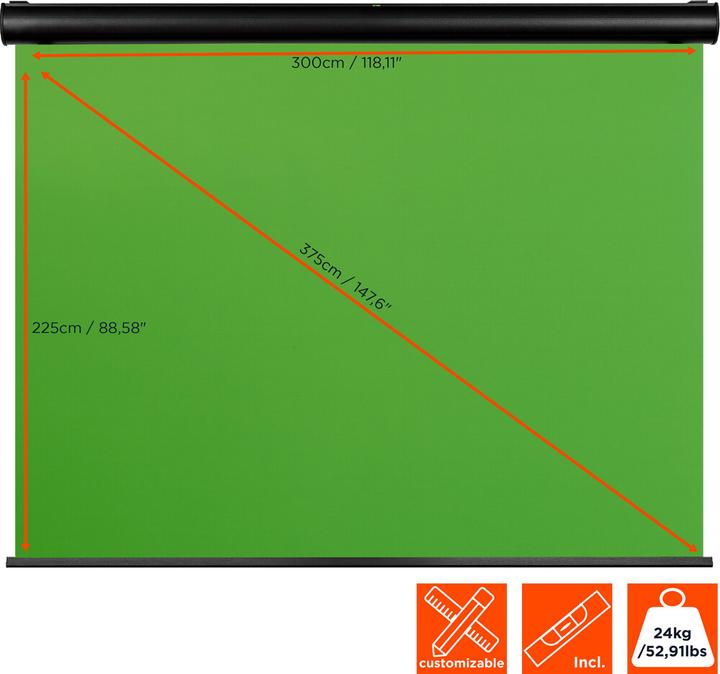 Produktbild Celexon Motor Chroma Key Green Screen, 300x225cm (310 cm, 14.40 cm)