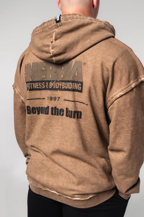 Produktbild Nebbia Washed-off Hoodie mit Reissverschluss Gym Bro 362 - light brown (L)
