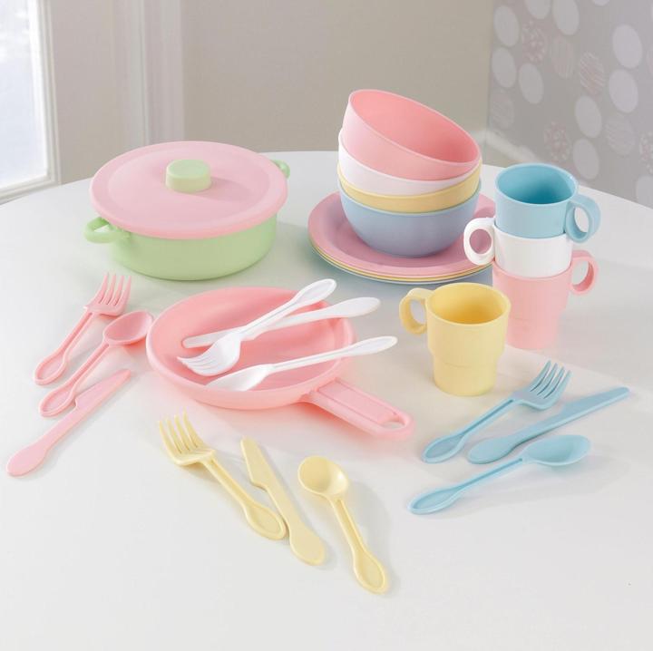 Produktbild KidKraft 27-teiliges pastelfarbenes Koch-Set