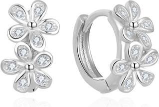 Actual product image Beneto Floral round earrings with zircons AGUC2622 (L)