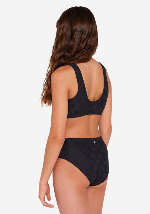 Actual product image Olaian Bikini Surfen Mädchen Bustier hoher Taillenbund 500 Lao Miami schwarz (140)