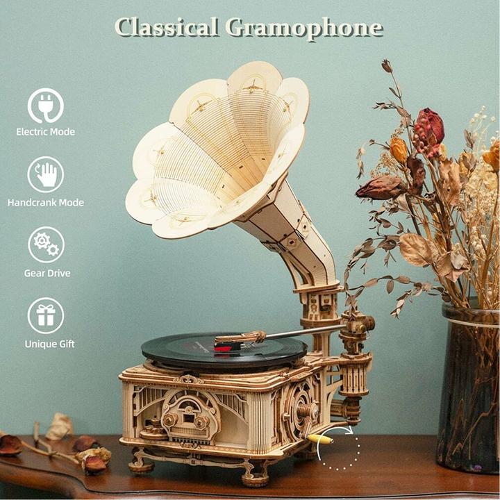 Actual product image Rokr Classical Gramophone (elektrisches Modell) (424 pieces)