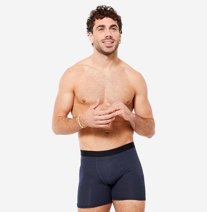Actual product image Decathlon Functional pants boxer shorts men's breathable 3-pack - navy/blue/khaki (S, pack of 3)