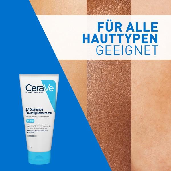 Produktbild CeraVe SA Urea Glättende Feuchtigkeitscreme bei trockener, rauer und unebener Haut am Körper (Körpercreme, 177 ml)