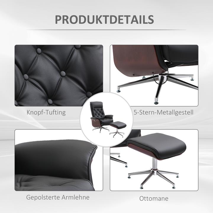 Produktbild Homcom Chesterfield Sessel mit Hocker