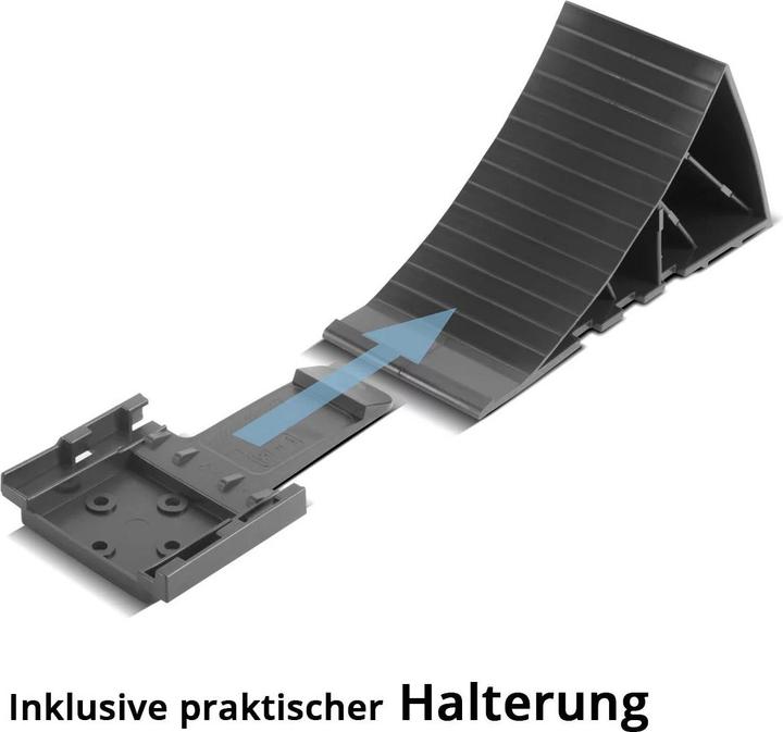 Actual product image Stahlwerk Wheel chocks with bracket GT-01 ST set of 4 up to 1.5t axle load Wheel chock