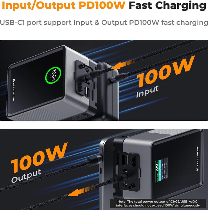 Produktbild K&F Concept MINI V-Lock 6700mAh 99Wh Camera Battery with TFT Display (Akku)