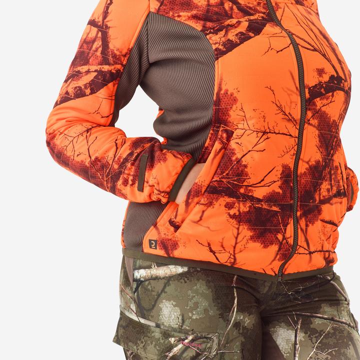 Immagine prodotto Solognac Giacca da caccia da donna 3 in 1, calda e silenziosa, impermeabile, neon mimetico 500 (34)