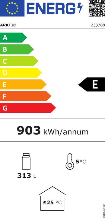 Label énergétique Hendi Réfrigérateur 313L (313 l)