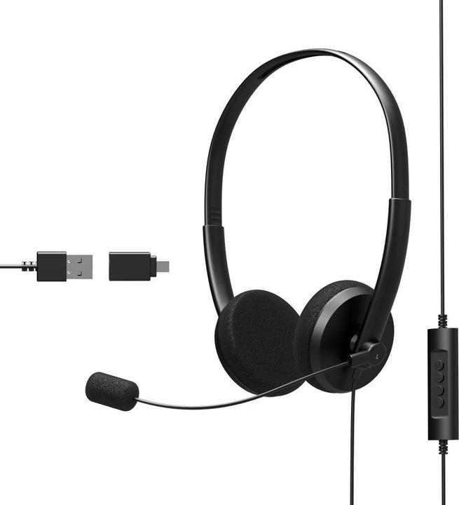 Actual product image Port Designs 901604 Headphones & Headset Headband USB Type-A Black (Cable, USB-A)