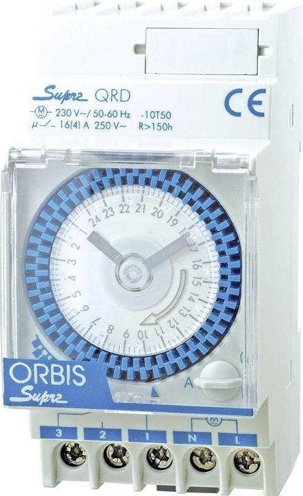 Immagine prodotto Orbis Interruttore orario su guida DIN Interruttore orario di distribuzione analogica SUPRA QRS 230V