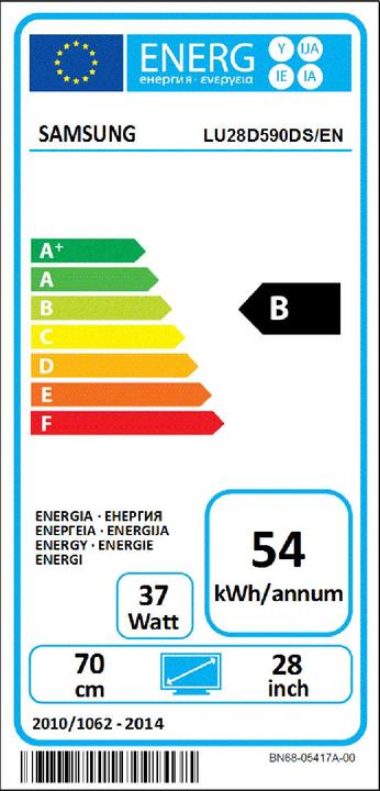 Energy Label Samsung U28d590d (3840 x 2160 Pixels, 28")