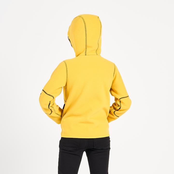 Actual product image Tribord Fleece jacket sailing children warm reversible 500 navy blue/yellow (6, 7, 8)