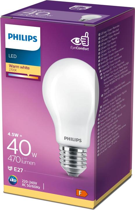 Image du produit Philips A60 FR ND BOX CT Version promotionnelle (E27, 6 W, 470 lm, 1 x, F)