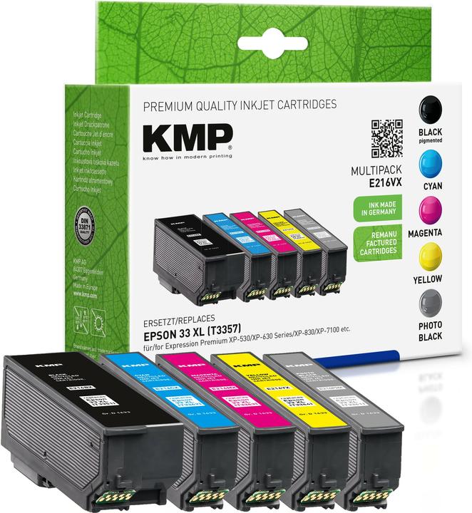 KMP E216VX Multipack BK/PBK/CMY compatibile con Epson T 3357 XL (M, FC, PBK, C, Y)