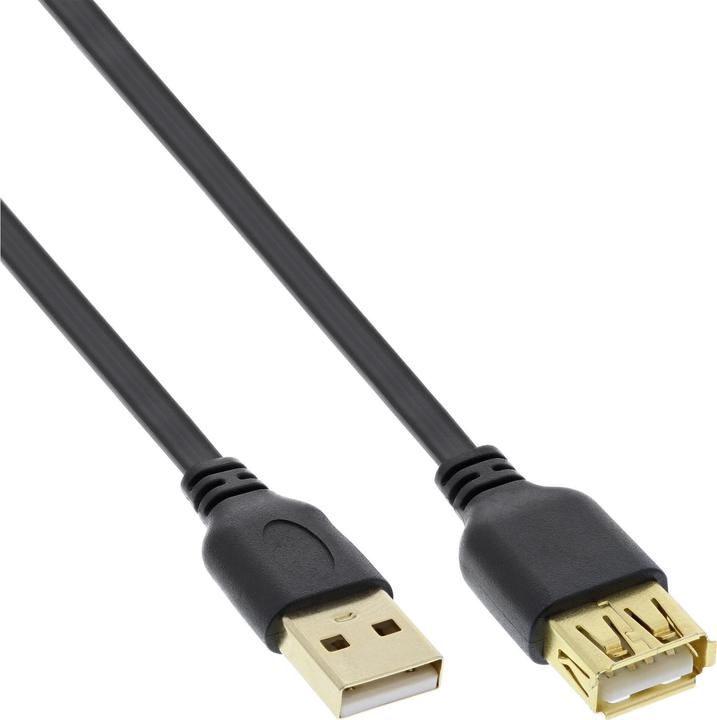 InLine USB 2.0 Flachkabel Verlängerung (5 m, USB 2.0)