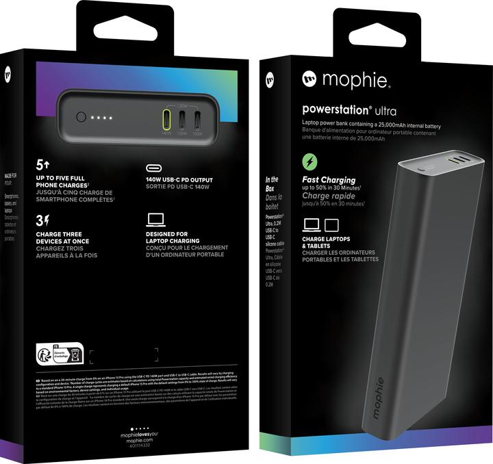 Actual product image mophie Powerstation Ultra, 25000 mAh, Black (25000 mAh, 140 W)