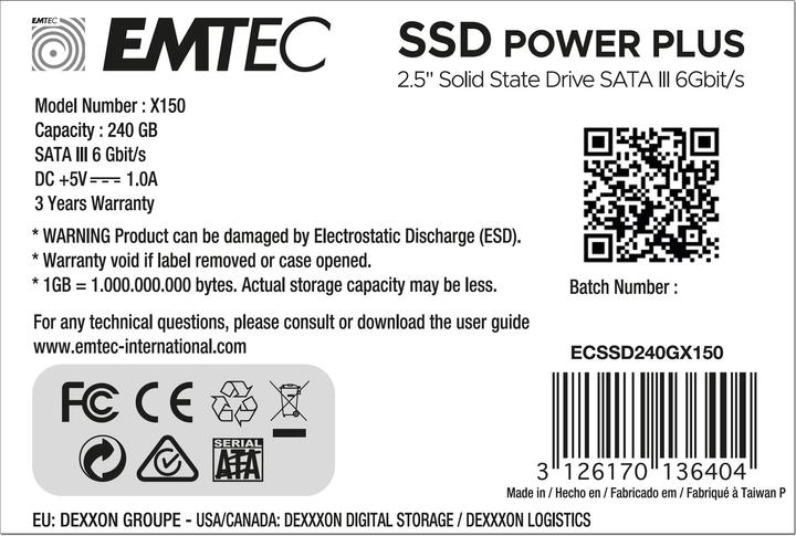 Image du produit Emtec X150 Power Plus (240 Go, 2.5")