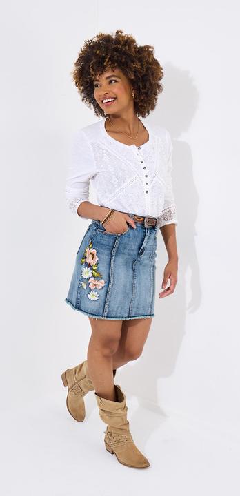 Produktbild Joe Browns Floral Embroidered Denim Skirt (36)
