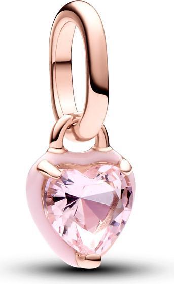 Pandora ME Rosafarbenes Chakra Herz Mini Charm (Metall, rosevergoldet, Emaille)