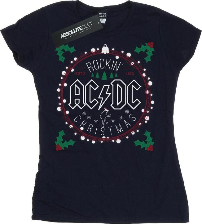 AC/DC Weihnachtskreis TShirt aus Baumwolle