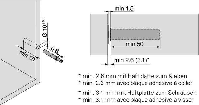 Actual product image Blum TIP ON 956 avec aimant, courte