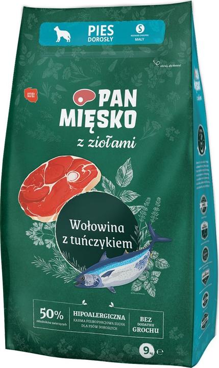 Pan Miesko Pan Mięsko Z Ziołami Wołowina z tuńczykiem (dorosły) chrupki S 9kg (9000 g)