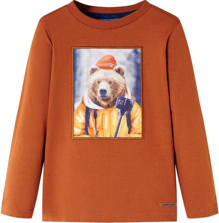 Image du produit VidaXL T-shirt manches longues enfant orange foncé 140,Matière : 100 (140)