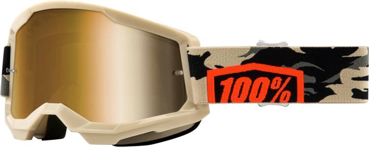 Actual product image 100% Strata 2 Goggle Kombat - True Gold Mirror (Kombat, True Gold Mirror)