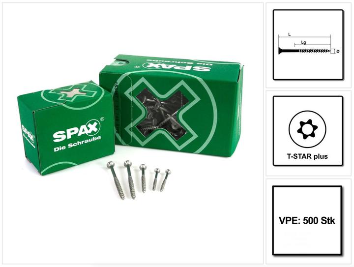 Actual product image Spax Chipboard screws SK T20 5,0x60 mm (500 Screws per piece)