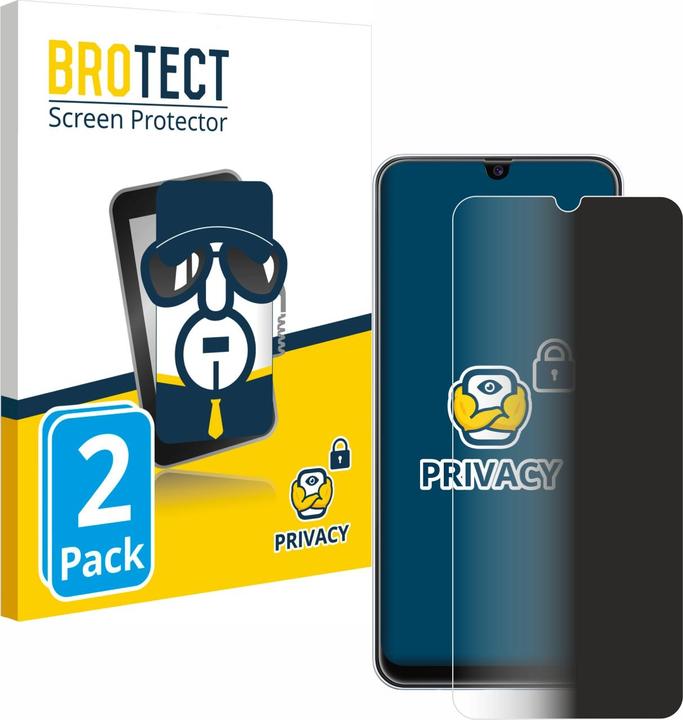 Productafbeelding BROTECT Anti-spionnetje privacyfolie Beschermfolie tegen blauw licht (2 Stuk, Samsung Galaxy M30)
