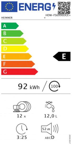 Energie-Label Heinner HDW-FS6006DGE++