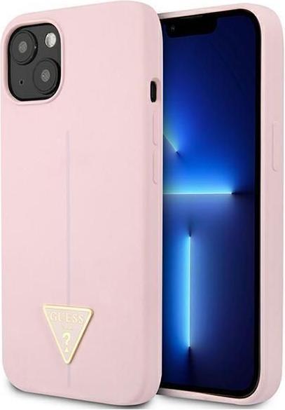 Actual product image Guess GUHCP13SSLTGU iPhone 13 Mini 5.4-inch Thin / Purple Solid Silicone Triangle (Apple iPhone 13 mini)