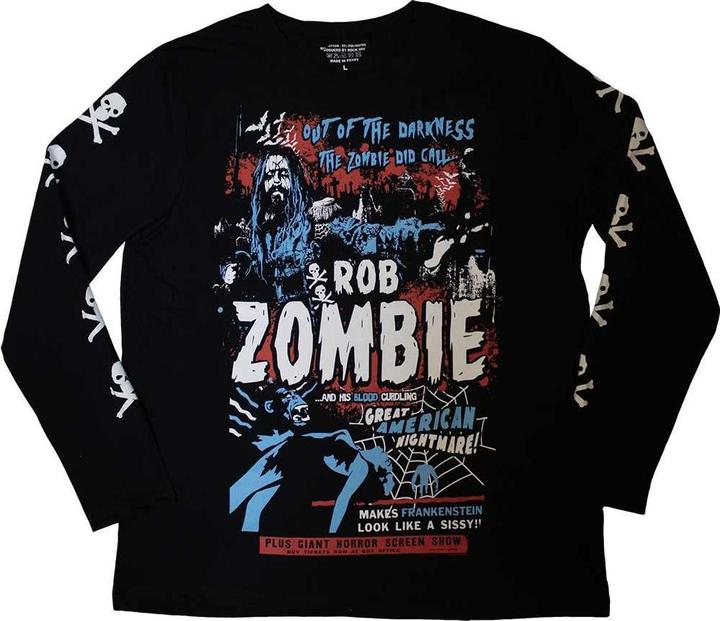 Immagine prodotto Rob Zombie Zombie Call Maglietta Stampa sulla Manica Manica Lunga Adulto Unisex (M)