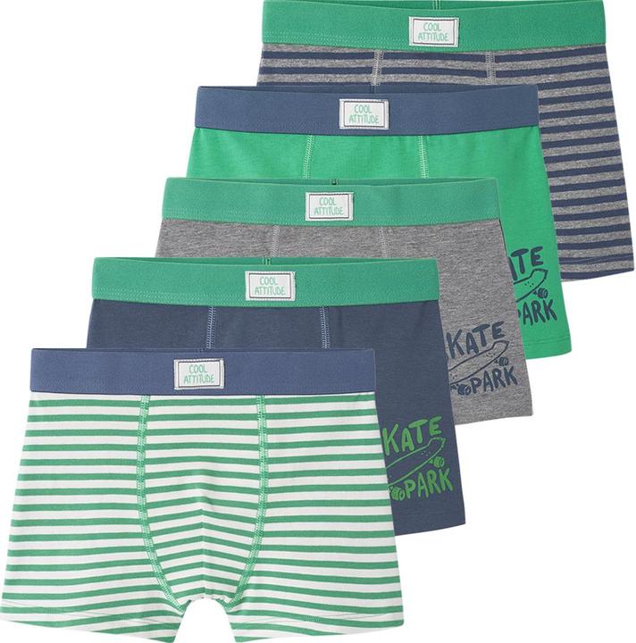 Actual product image Vertbaudet 5-pack boys' boxer shorts in stretch, skater (110, 5-pack)