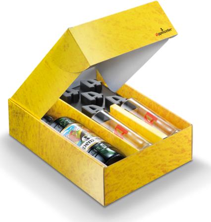 Produktbild Appenzeller Alpenbitter Geschenkspackung 1x50cl 2 Gläser, Eiswürfelform (1 x 50 cl)