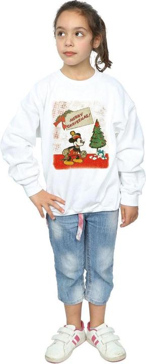 Actual product image Disney Girls Mickey Mouse Vintage Christmas Sweatshirt (152, 158)