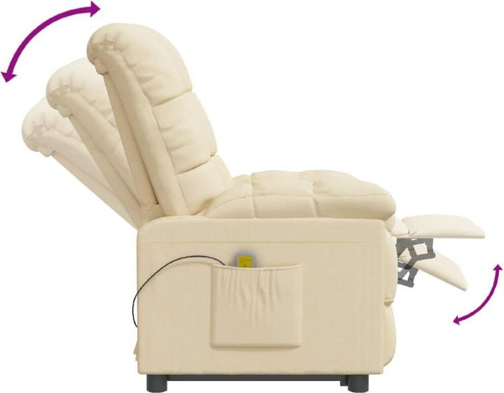 Immagine prodotto VidaXL Poltrona massaggiante Poltrona TV Poltrona relax Poltrona reclinabile Tessuto crema