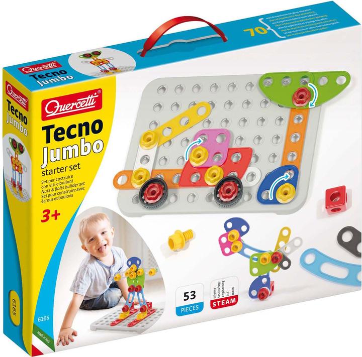 Actual product image Quercetti Tecno Jumbo Starter Set (52 pieces)