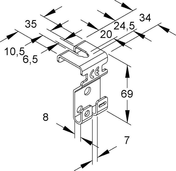 Produktbild Niedax Gitterrinnen-Abhängebügel (6.90 cm)