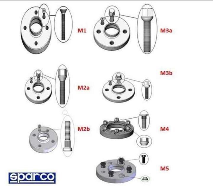 Image du produit Sparco Distanzstücke 4x98 58,0 M12 x 1,25 20 mm M2A