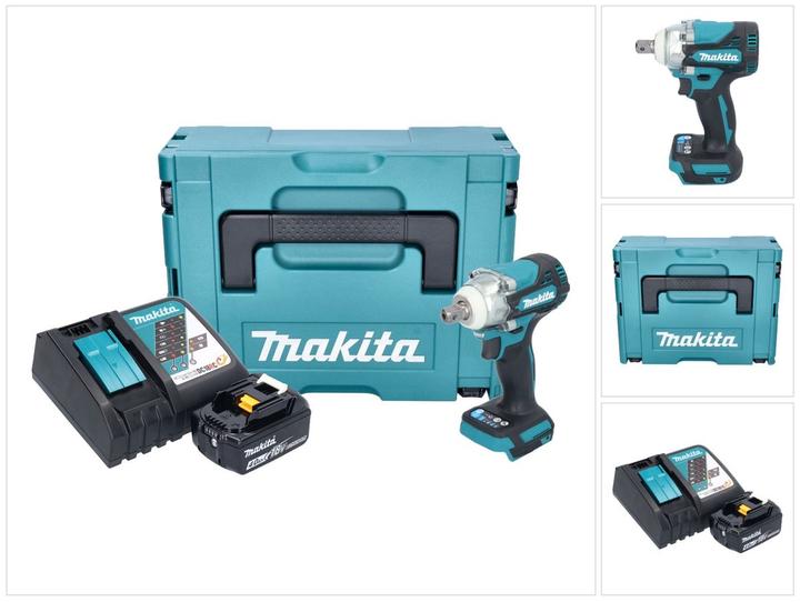 Actual product image Makita DTW 301 RM1J Cordless impact wrench 18 V 330 Nm 1/2" brushless + 1x rechargeable battery 4.0 Ah + (Rechargeable battery operated)