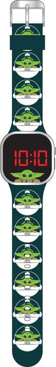 Produktbild Accutime LED-Kinderuhr The Mandalorian Baby-Yoda (grün), Digitaluhr mit LED-Anzeige für Uhrzeit u... (Digitaluhr, 37 mm)