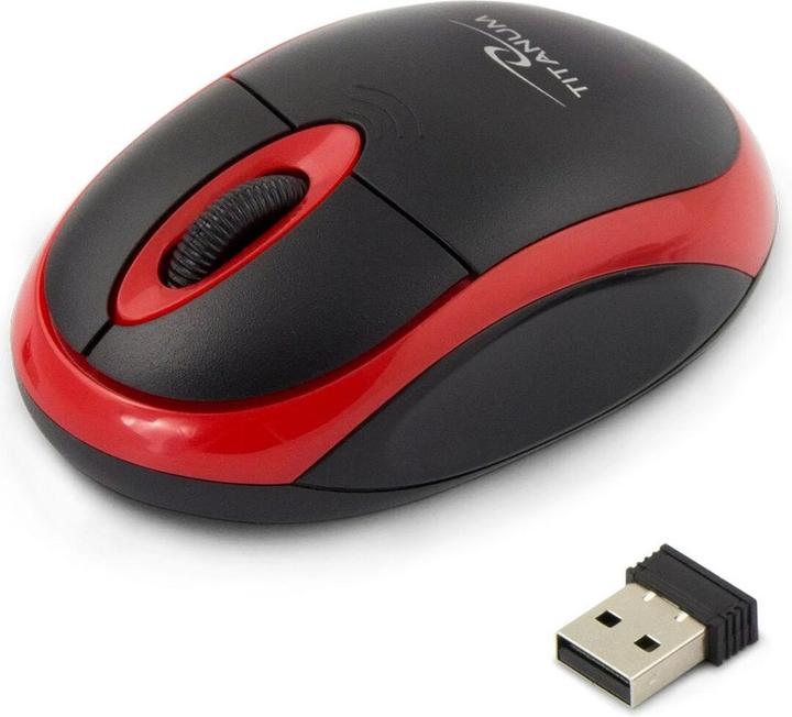 Produktbild Titanum TM116E Drahtlose 3D-Maus 2 4 GHz Schwarz / Rot (Kabellos)