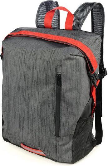 Produktbild Troika TREKPACK Roll Top Rucksack faltbar, grau/rot (15 l)