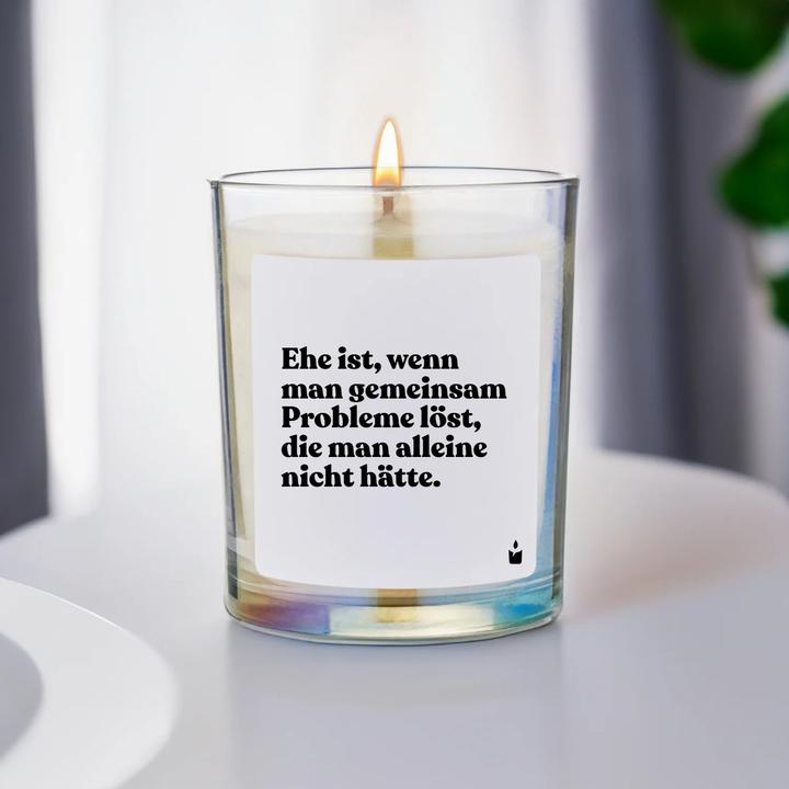 Produktbild Chatty Candles Duftkerze Flowery Ehe ist, wenn man gemeinsam Probleme löst, die man alleine nicht hätte.
