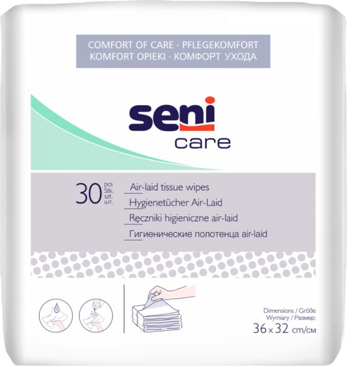 Produktbild Seni Care Air Laid Wischtücher 36x32cm sanft zur Haut (30 Stück)