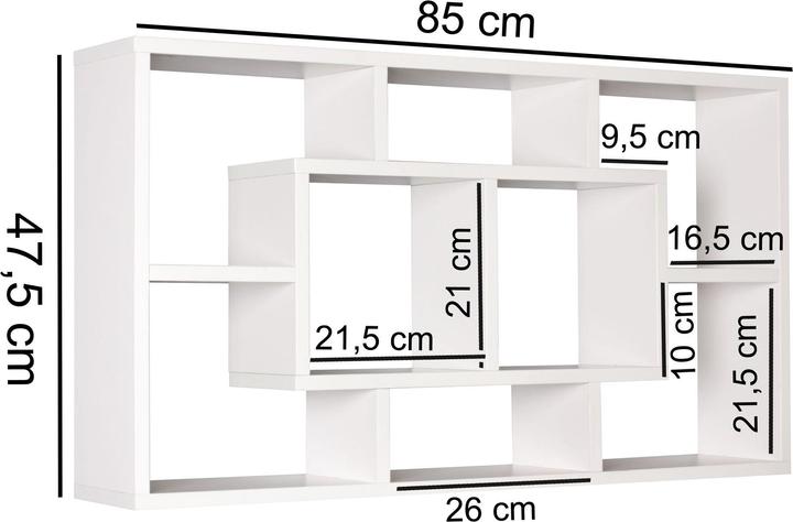 Immagine prodotto FineBuy Scaffale in legno impiallacciato bianco (16 x 85 x 48 cm)