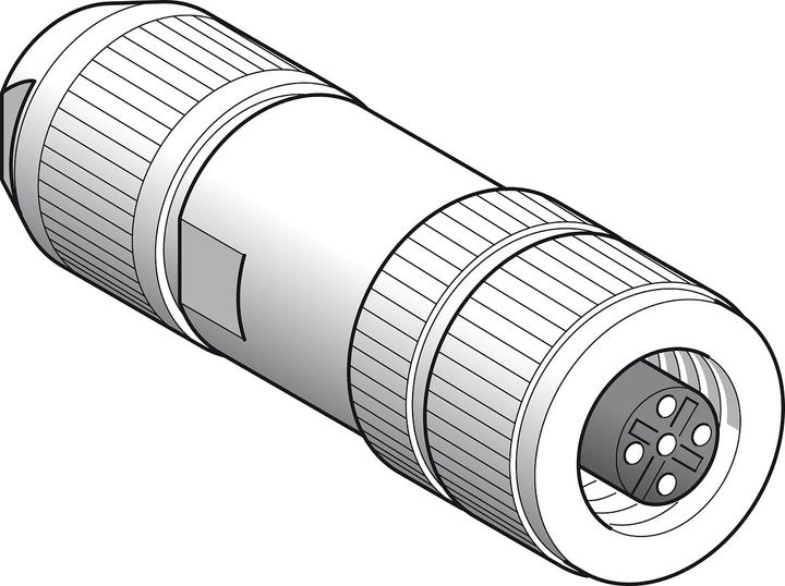 Image du produit Schneider Connecteur femelle, M12, 5 broches, Connexion blindée droite XZCC12FDB50R